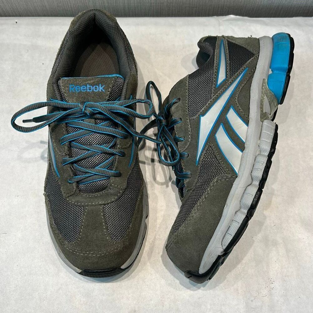Reebok Work Womens Ketia Composite Toe Work Shoe Grey Blue Sz 9.5 Leather Upper